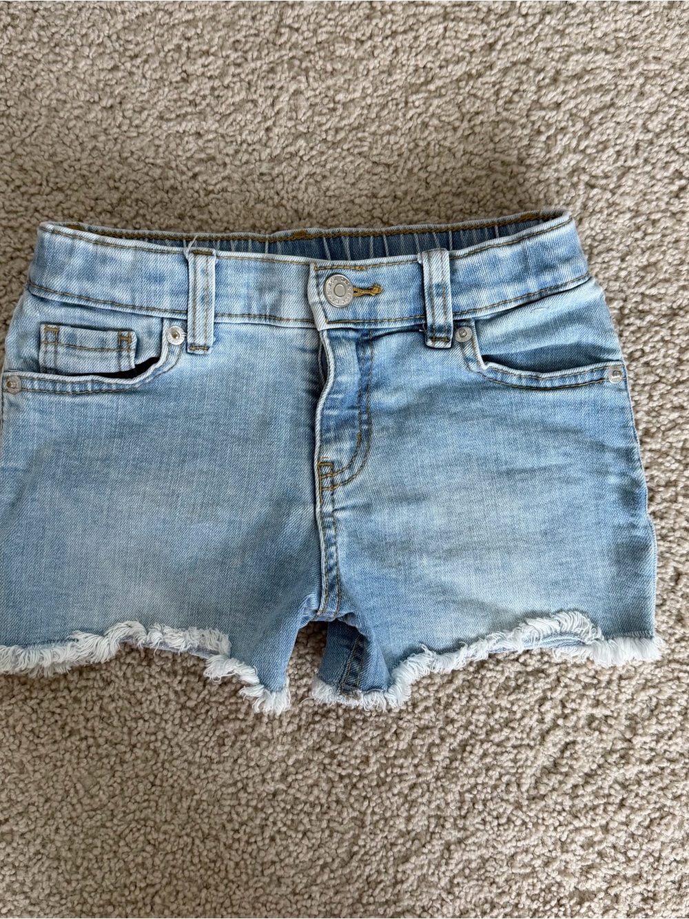 Cat & Jack Light Blue Frayed Hem Denim Shorts size small girls